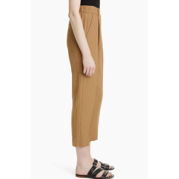 Vince Darted Pull-on Pants In Dark Hazel Tan Brown Viscose Straight Leg Large - Picture 3 of 13